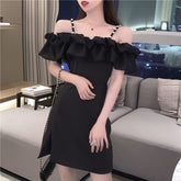 Ärmelloses Kleid mit Rüschen